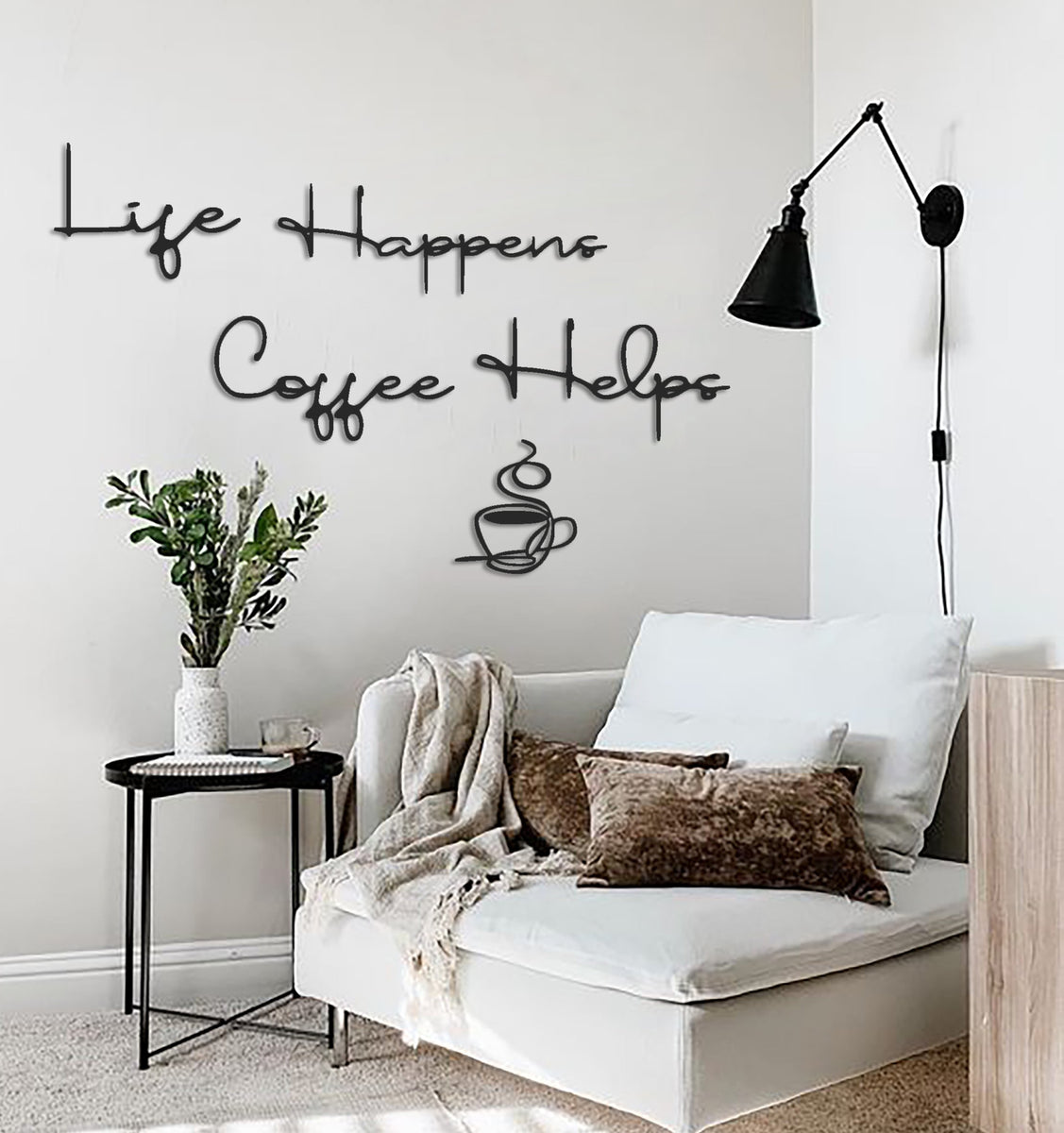 Life Happens Coffee Helps Metal Wall Letter Metal Wall Art Metal Wall Decor  – archtwain