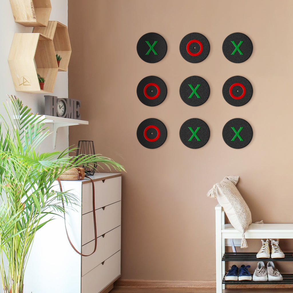 -archtwain-Tic Tac Toe 'Colorful Clash' Wall Game-home office decorations