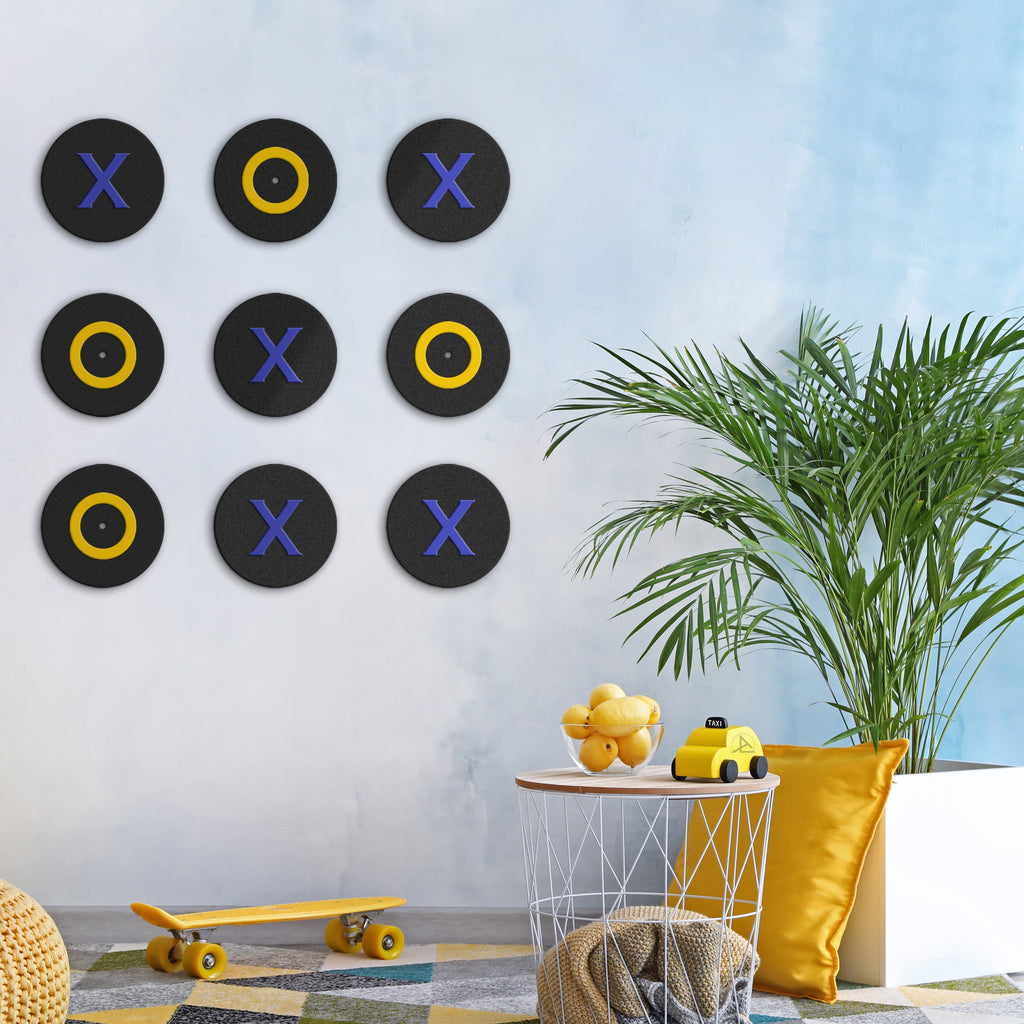 -archtwain-Tic Tac Toe 'Colorful Clash' Wall Game-home office decorations