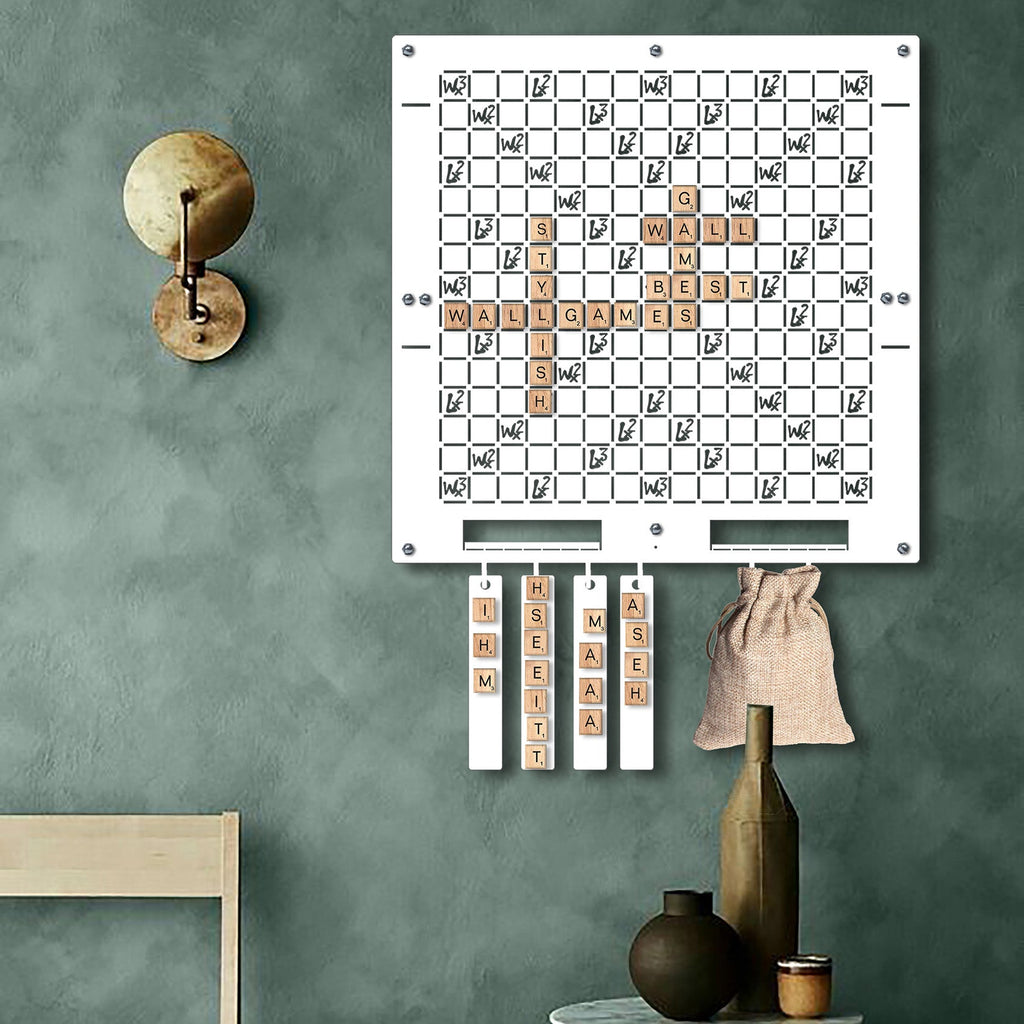 game-archtwain-White Words Scrabble Wall Game-home office decorations