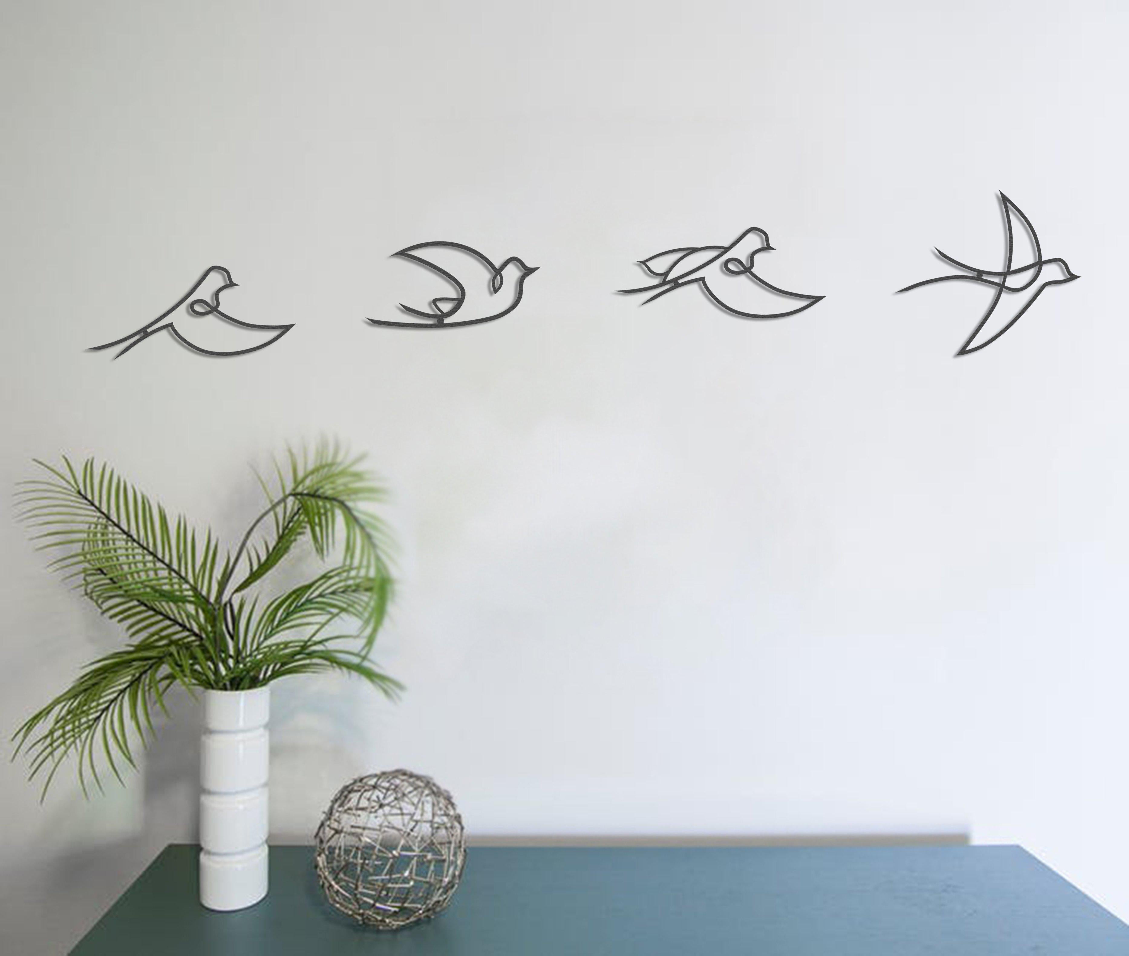Metal Wall Decor Sign | archtwain Art Home Flying Wall Birds – Office Set Archtwain