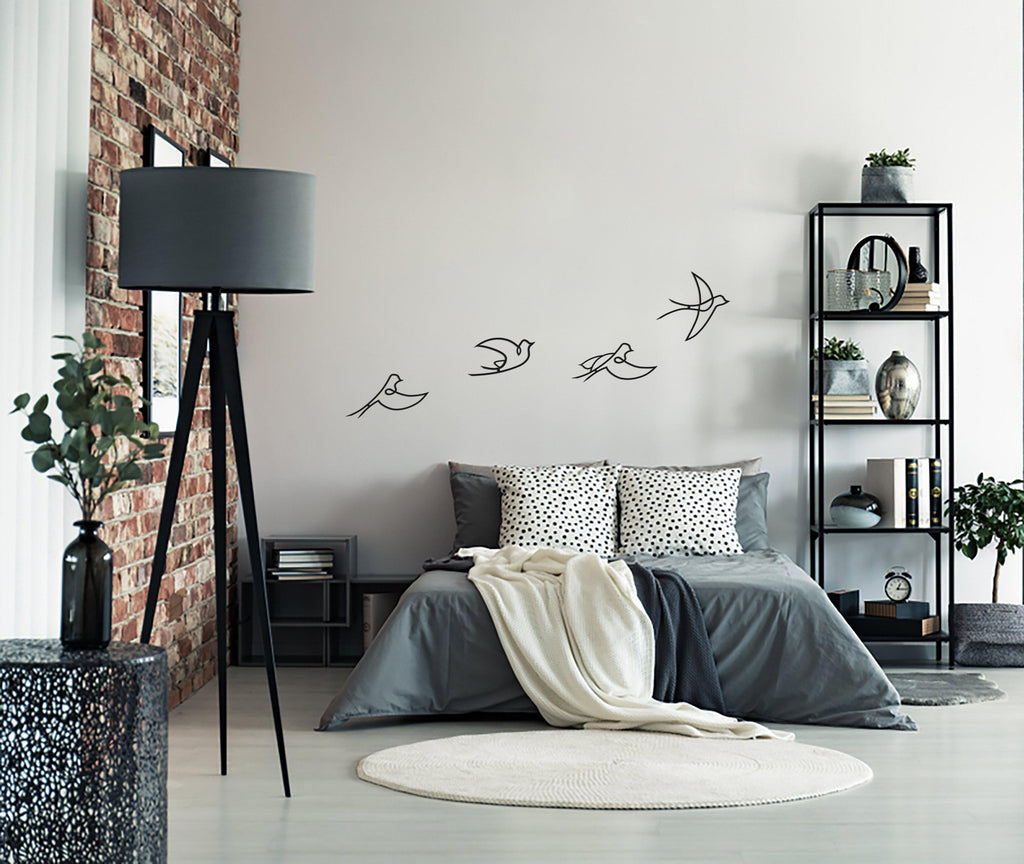 Metal duvar dekor-archtwain-Birds Wall Art Set-home office decorations