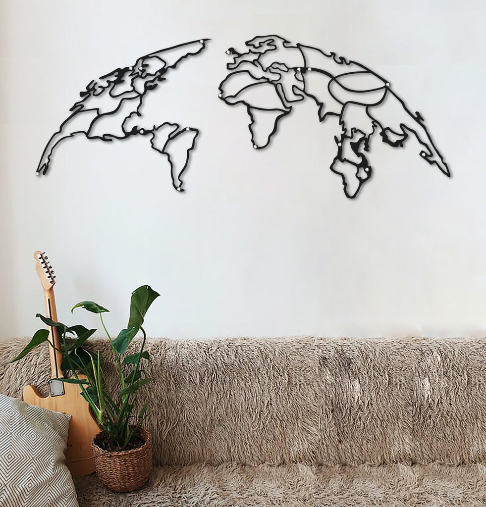 Metal duvar dekor-archtwain-Globe - Metal World Map-home office decorations