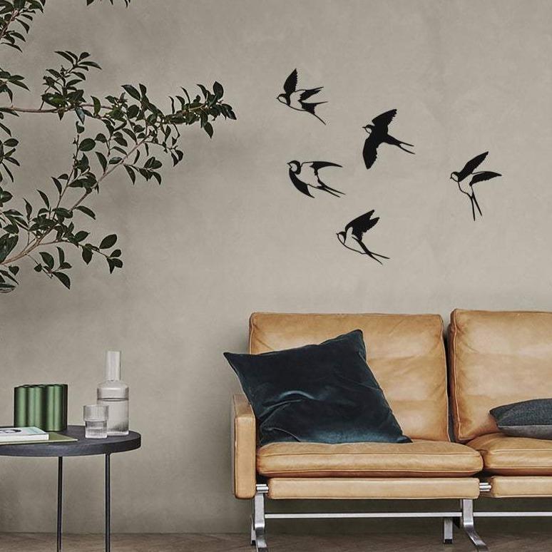 Metal duvar dekor-archtwain-Swallows - Metal Wall Art-home office decorations