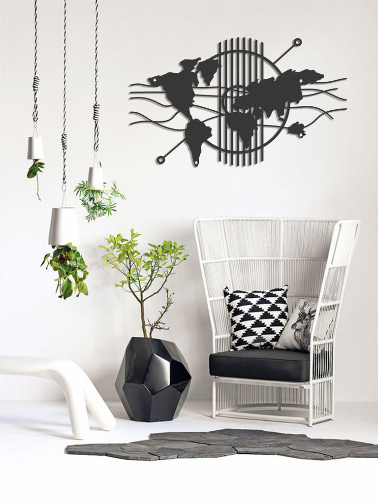 Metal duvar dekor-archtwain-World Map-home office decorations