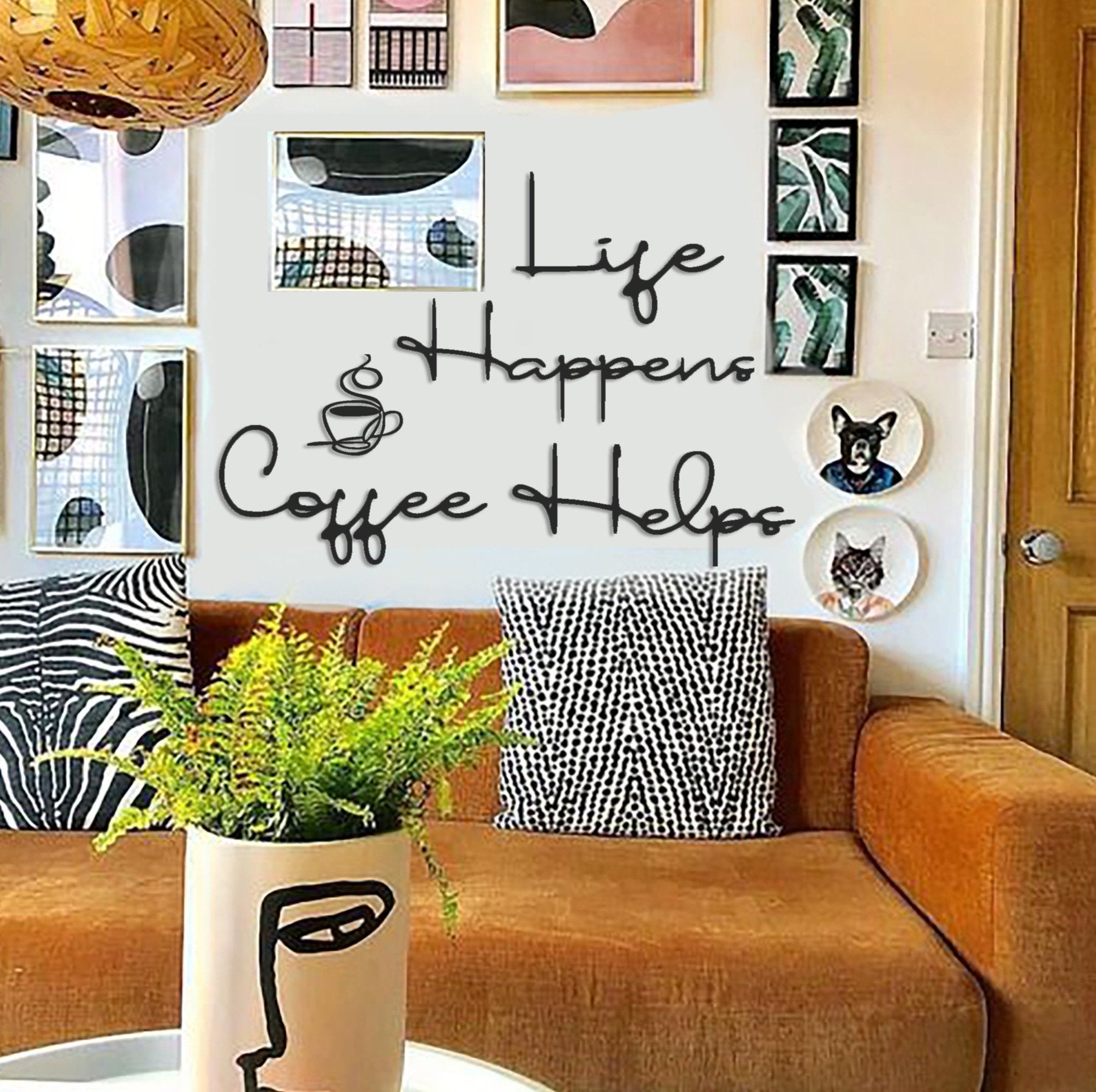 Life Happens Coffee Helps Metal Wall Letter Metal Wall Art Metal Wall Decor  – archtwain