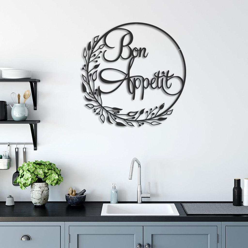 floral arts-archtwain-Bon Appetit - Metal Wall Art-home office decorations