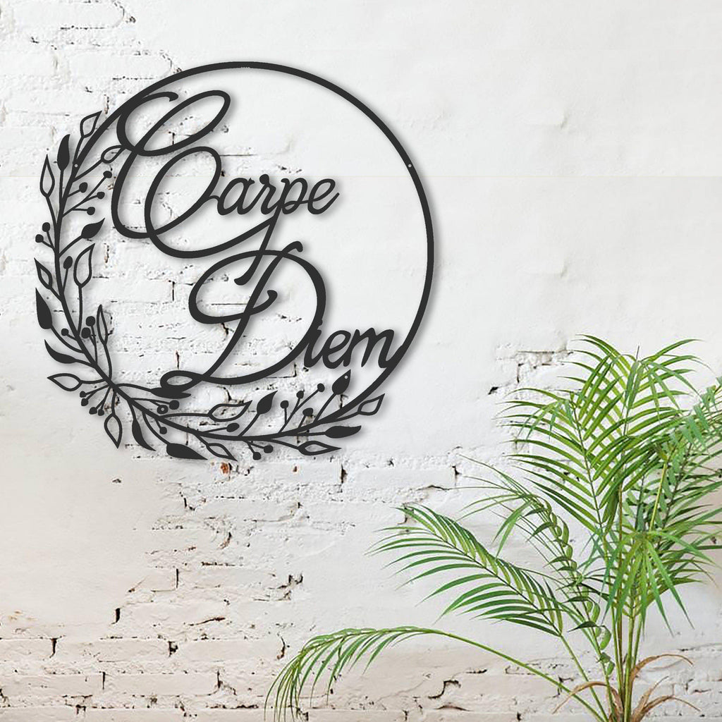 floral arts-archtwain-Carpe Diem - Metal Wall Art-home office decorations