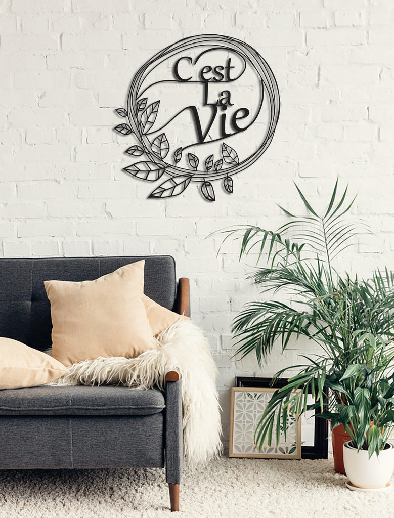 floral arts-archtwain-C'est La Vie - Metal Wall Art-home office decorations