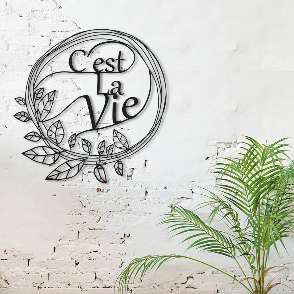 floral arts-archtwain-C'est La Vie - Metal Wall Art-home office decorations