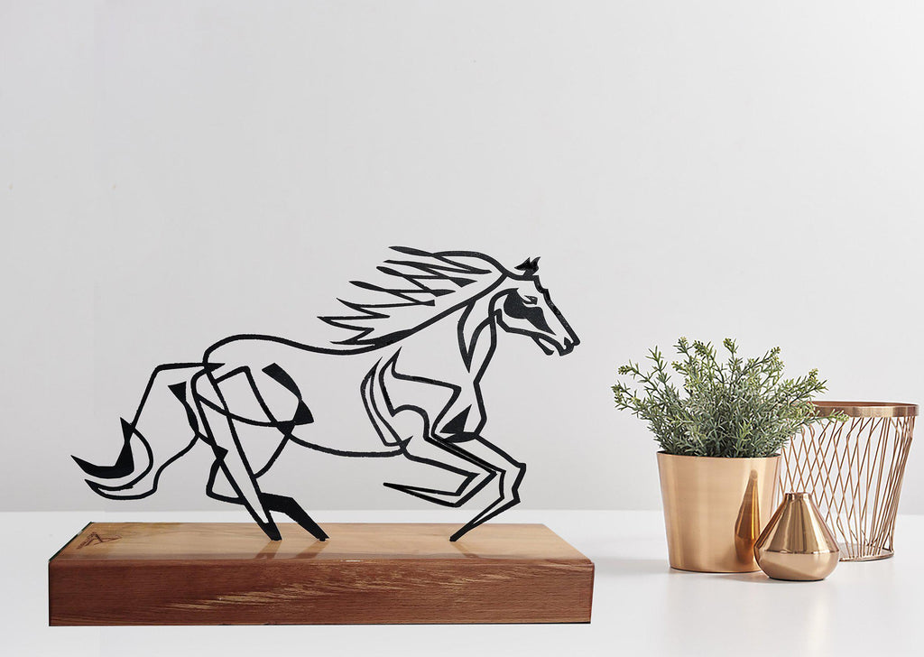 heykel-archtwain-Horse Metal Sculpture-home office decorations